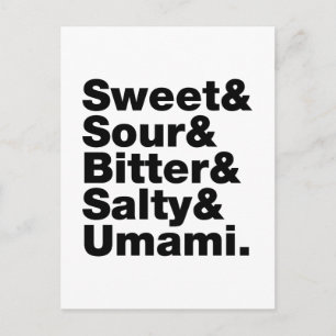 Cartão Postal Cinco gostos básicos