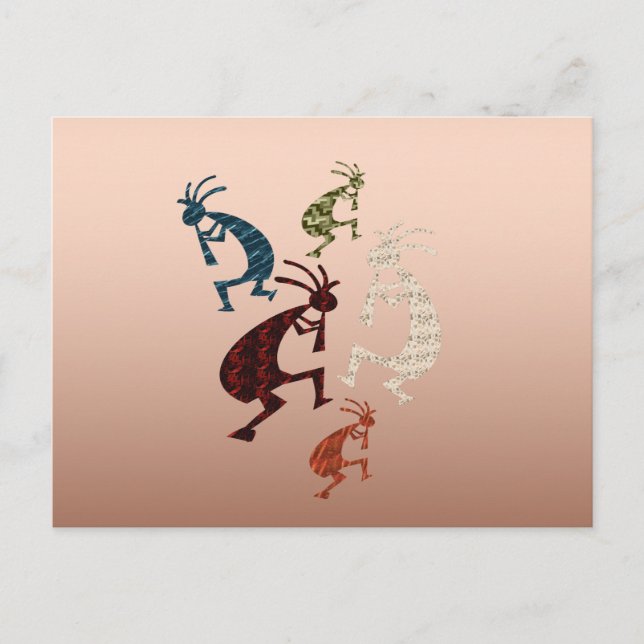 Cartão Postal Cinco Kokopelli (Frente)