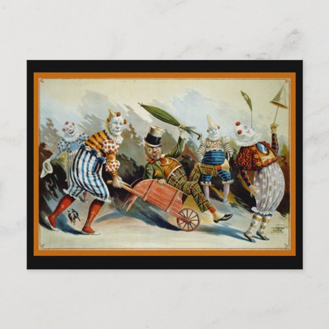 Cartão Postal Cinco palhaços (Frente)