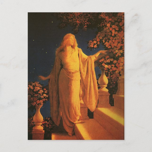 Cartão Postal Cinderella, Maxfield Parrish (Frente)