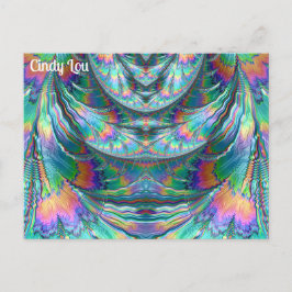 Cartão Postal CINDY LOU ~ Pastéis que Vazam ~ Design Fractal 3D 