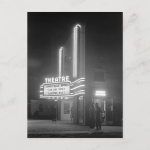 Cartão Postal Cinema à noite, Greensboro, Georgia 1940