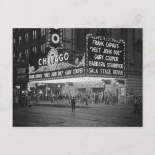 Cartão Postal Cinema de Chicago à Noite, 1941