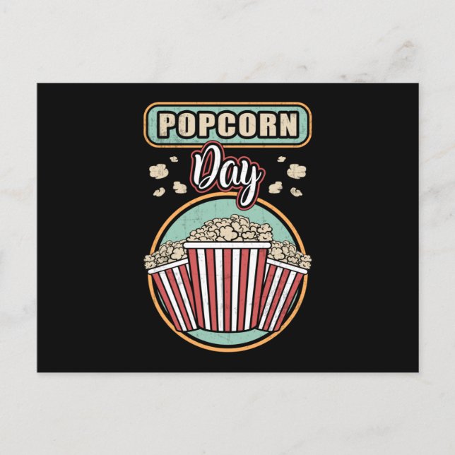 Cartão Postal Cinema Popcorn Day Filme Snack Pop Filme Ideia de  (Frente)