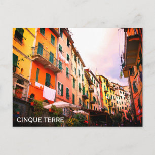 Cartão Postal Cinque Terre Itália Viagem Riomaggiore Foto