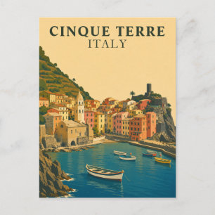 Cartão Postal Cinque Terre Itália Viagem Vintage Riviera Italian