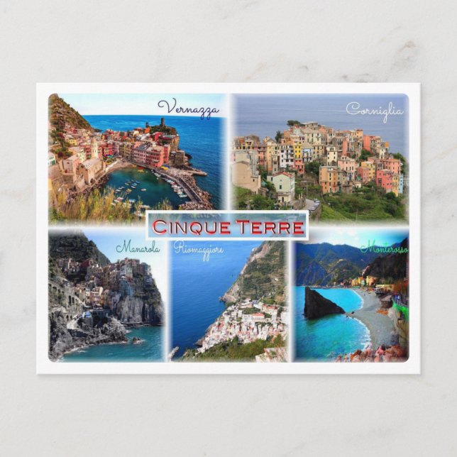 Cartão Postal Cinque Terre - Ligúria - Itália - (Frente)