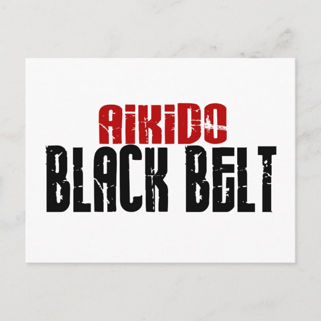 Cartão Postal Cinta Preta Aikido (Frente)