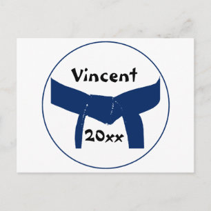 Cartão Postal Cinturão Azul Escuro de Artes Marciais