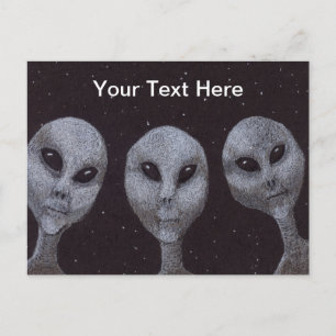 Cartão Postal Cinza alienígena