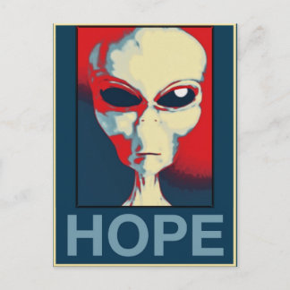 Cartão Postal Cinza Alienígena Hope