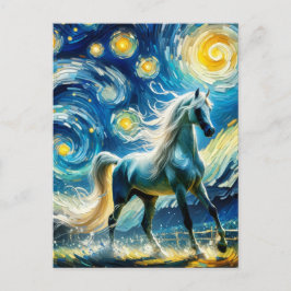 Cartão Postal Cinza árabe Horse Van Gogh