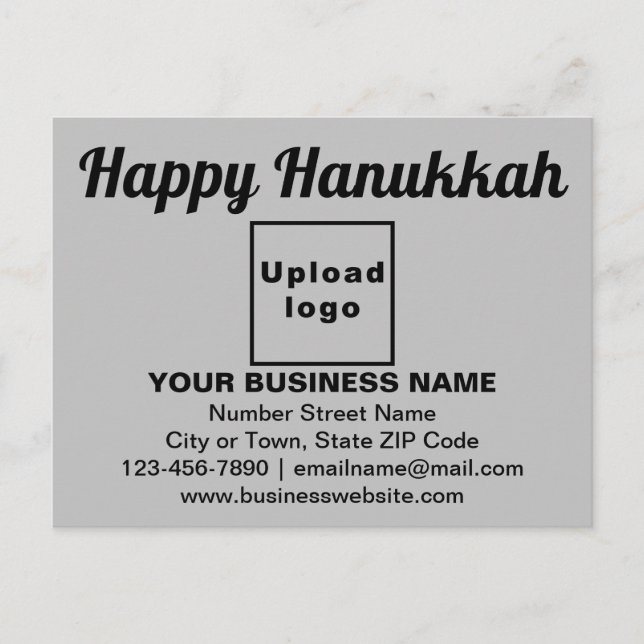 Cartão postal cinza com saudação de Hanukkah para  (Frente)