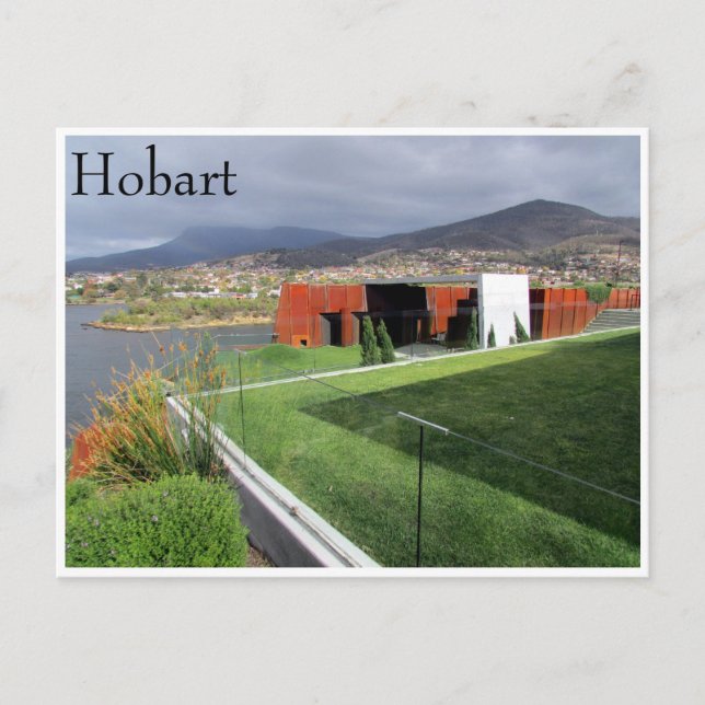 Cartão Postal cinza de hobart mona (Frente)