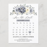 Cinza de prata Ivory Floral Winter Boho Salvar Dat