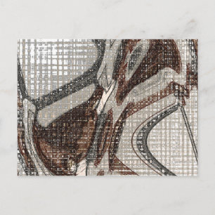 Cartão Postal Cinza e arte abstracta de Brown