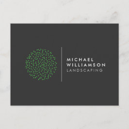 Cartão Postal Cinza Escura do Logotipo Shrub Paisagista Moderno