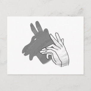 Cartão Postal Cinza Hand Silhouette Billy Goat