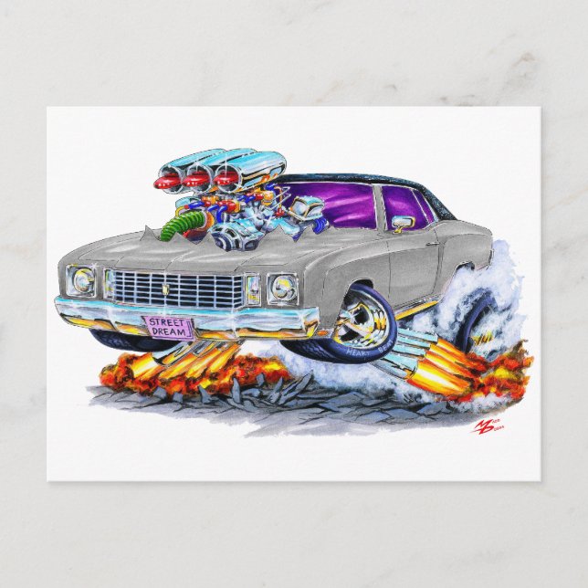 Cartão Postal cinza Monte Carlo, 1972 (Frente)