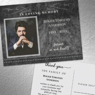 Cartão Postal Cinza Negra Foto De Amante Memória Obrigado