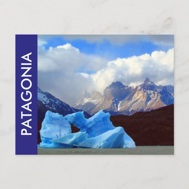 Cartão Postal cinza patagonia lago (Frente)