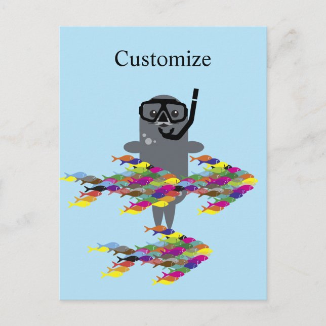 Cartão Postal Cinza Seal Thunder_Cove (Frente)