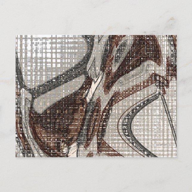 Cartão Postal Cinzas e Abstrato de arte castanha (Frente)