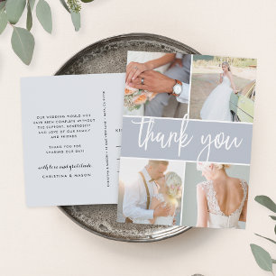 Cartão Postal Cinzas esculpidas   Foto De Casamento Obrigado