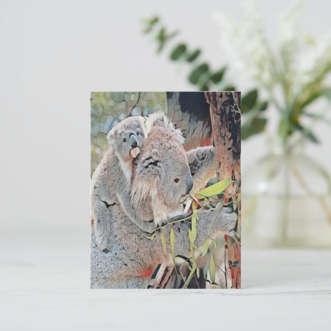 Cartão Postal Cinzas koala (Em pé/Frente)