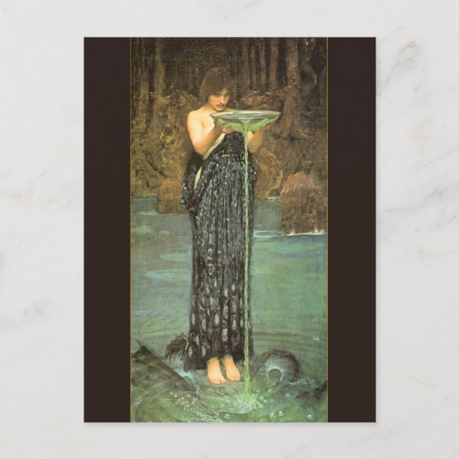Cartão Postal Circe Invidiosa - 1892 por John William Waterhouse (Frente)