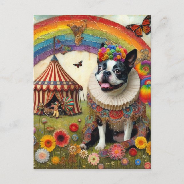 Cartão Postal Circo Colortivo de Boston Terrier (Frente)