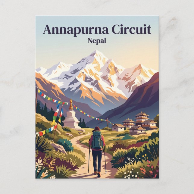 Cartão Postal Circuito Annapurna Nepal (Frente)