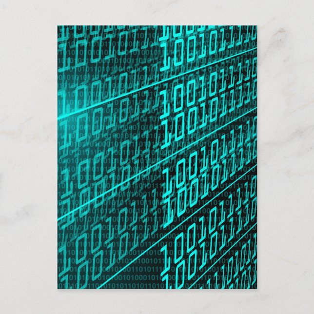 Cartão Postal Circuito de Tecnologia de Computadores Futurística (Frente)