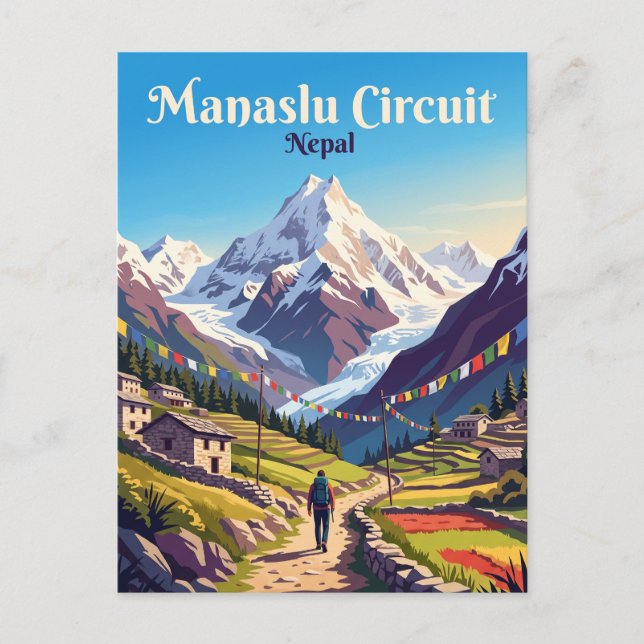Cartão Postal Circuito Manaslu Nepal (Frente)
