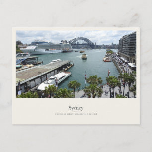 Cartão Postal Circular Quay e Sydney Harbour Bridge