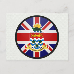 Cartão Postal Círculo de Bandeira de Qualidade das Ilhas Caimã