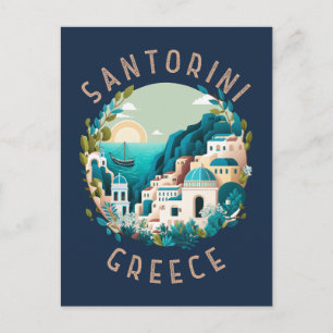 Cartão Postal Círculo de Distância da Grécia Santorini