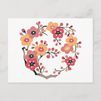 Cartão Postal Círculo de floração de ameixa japonesa