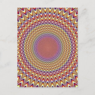 Cartão Postal Círculo de Ilusão Óptica Arco-Íris Hipntico Co