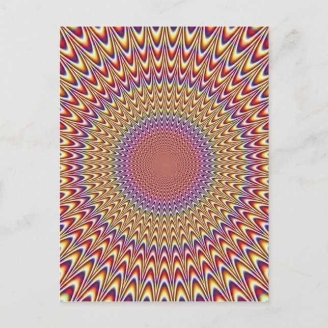Cartão Postal Círculo de Ilusão Óptica Arco-Íris Hipntico Colori (Frente)