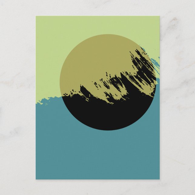 Cartão Postal Círculo Escuro de Arte Moderna abstrato (Frente)