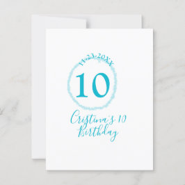 Cartão Postal Círculo turquesa. Brilho redondo de 10º aniversári