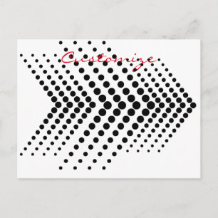 Cartão Postal Círculo Zigzag Chevron de meia-tona abstrato