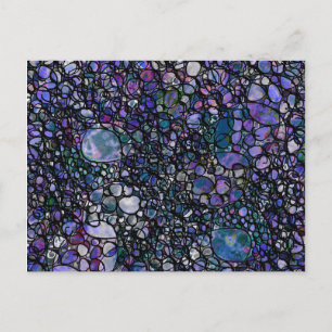 Cartão Postal Círculos Abstratos Desenhados à Mão, Azul, Roxo, P