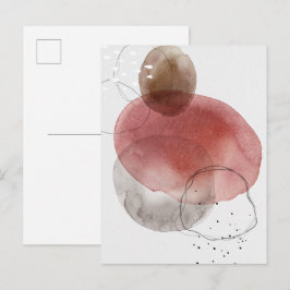 Cartão Postal Círculos coloridos de design abstrato em aquarela