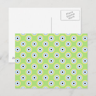 Cartão Postal Círculos de Combinação Verde por Shirley Taylor
