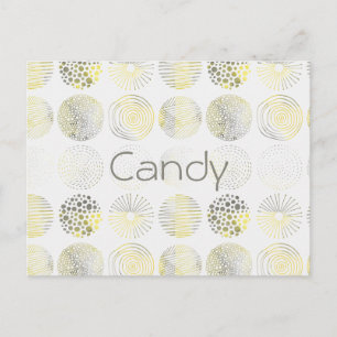 Cartão Postal Círculos desenhados à mão, espirais, pontos, amare