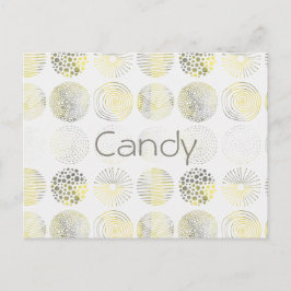 Cartão Postal Círculos desenhados à mão, espirais, pontos, amare