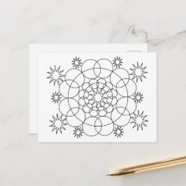 Cartão postal - Círculos e Estrelas para Colorir