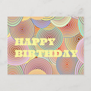 Cartão Postal Círculos Felizes de Aniversário